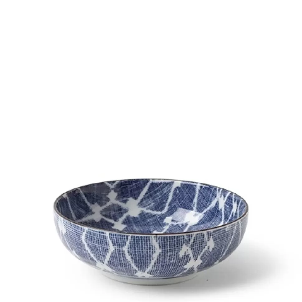 MIYA Company Shallow Bowls^Aizome Hishi 5" Shallow Bowl