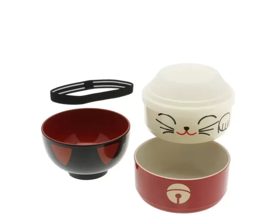 MIYA Company Bento Sets^Bento Set Fortune Cat Red