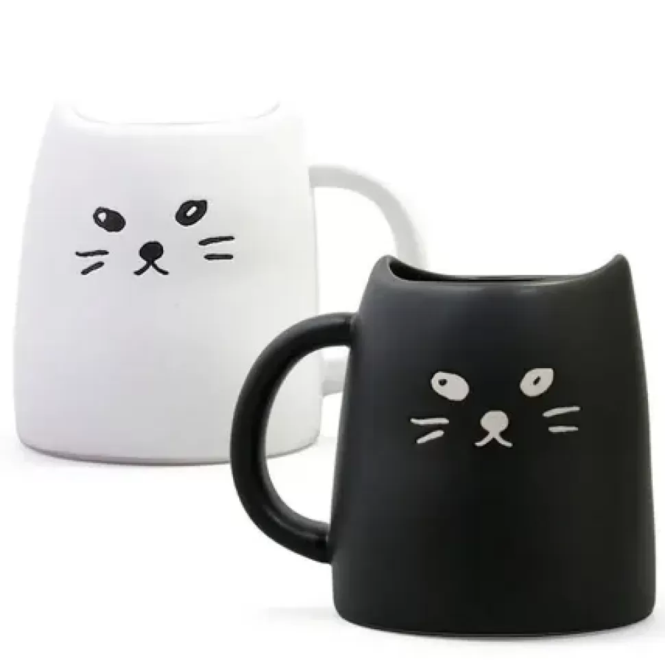 MIYA Company Cats^Black & White Cat Mug Set