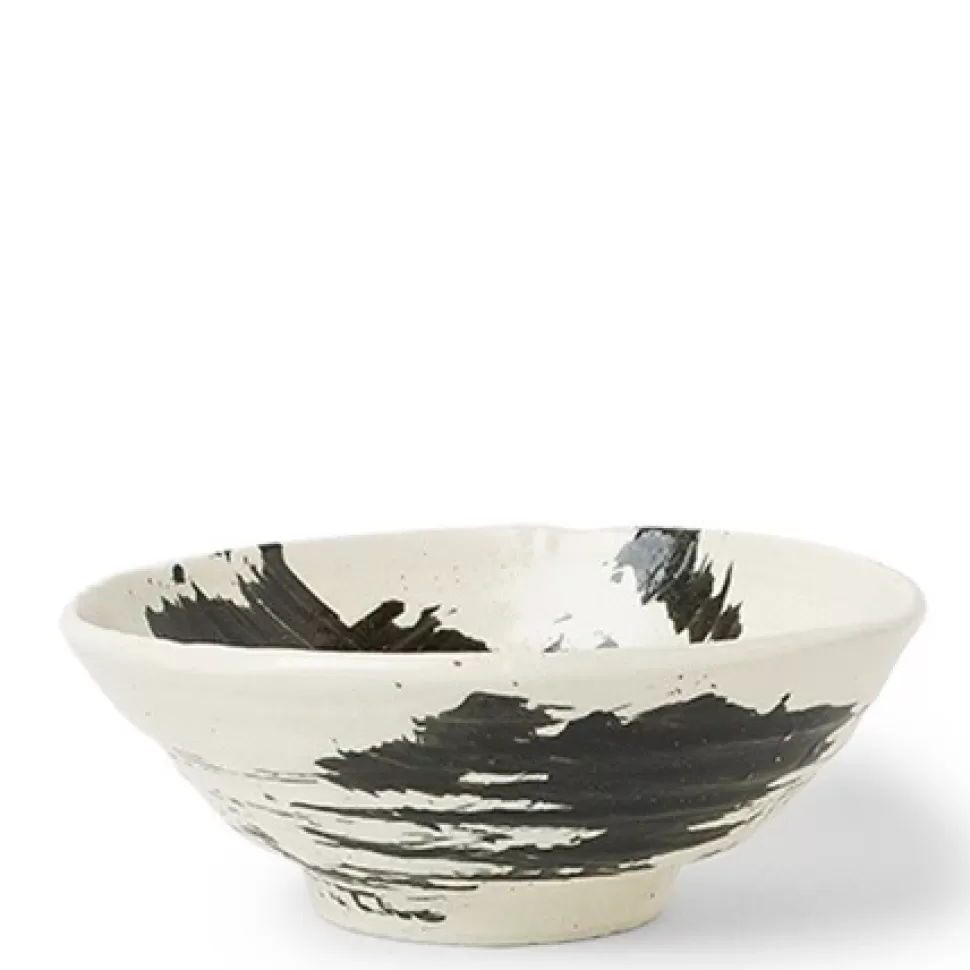 MIYA Company Large Bowls^Black Brush Stroke 8" Bowl