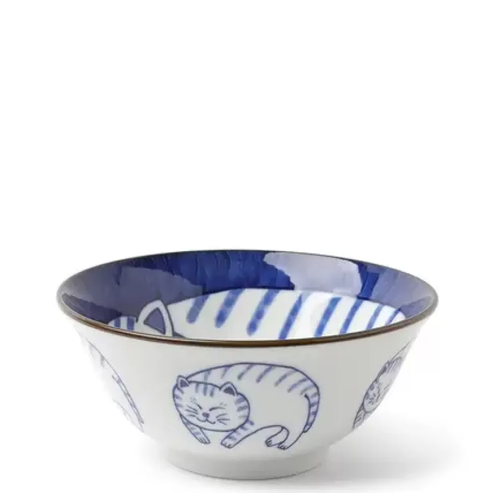 MIYA Company Bowls^Blue & White Cat 5-3/4" Bowl