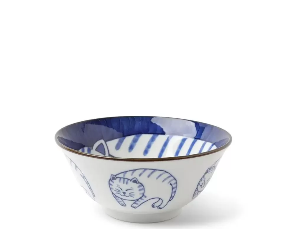 MIYA Company Bowls^Blue & White Cat 5-3/4" Bowl