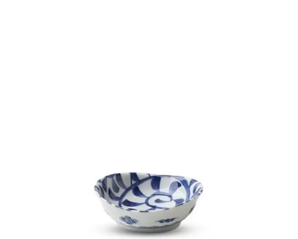 MIYA Company Sauce Dishes^Blue & White Karakusa 3.75" Sauce Dish