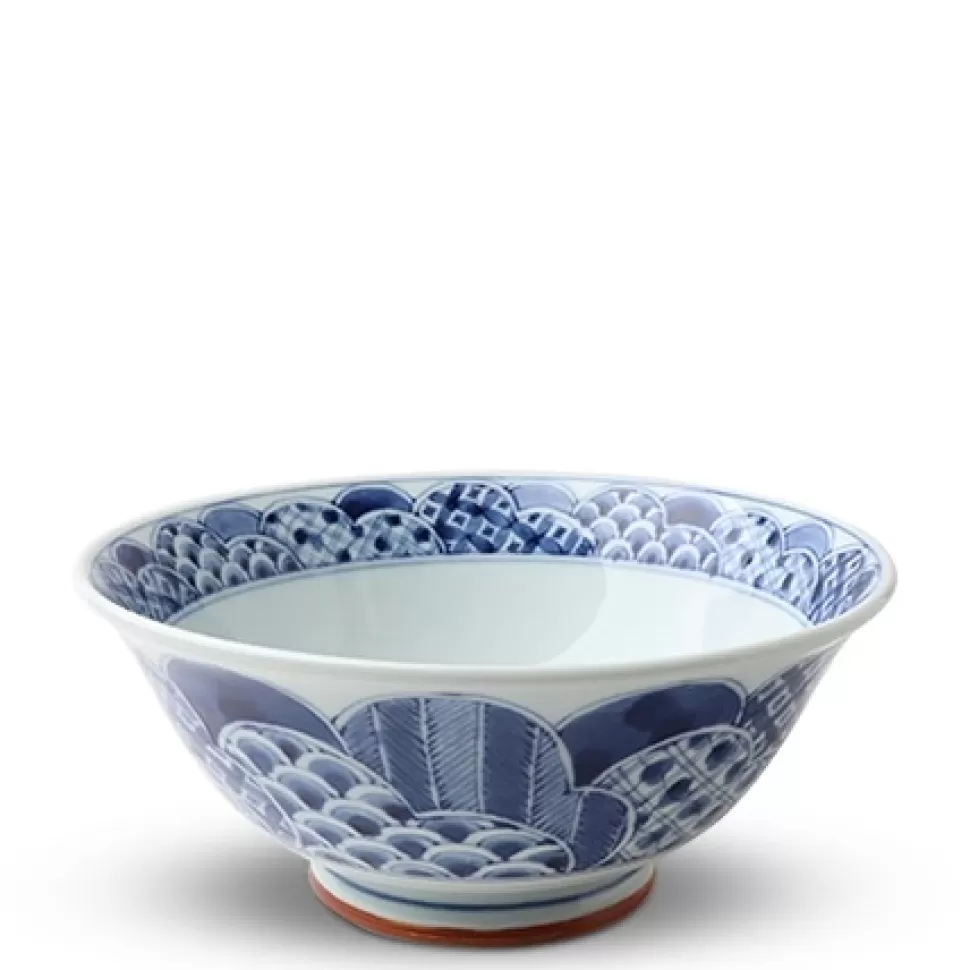 MIYA Company Ramen Bowls^Blue & White Patterns 7.5" Noodle Bowl