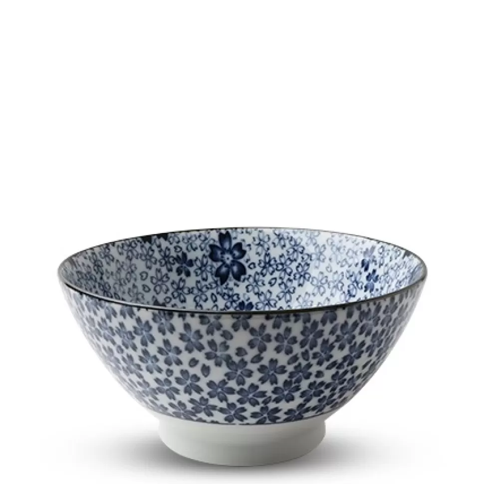 MIYA Company Ramen Bowls^Blue & White Sakura 7" Noodle Bowl