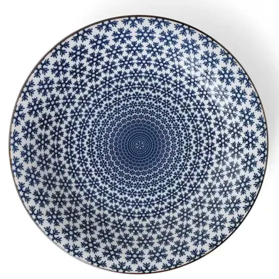 MIYA Company Large Plates^Blue & White Snow 11" Plate