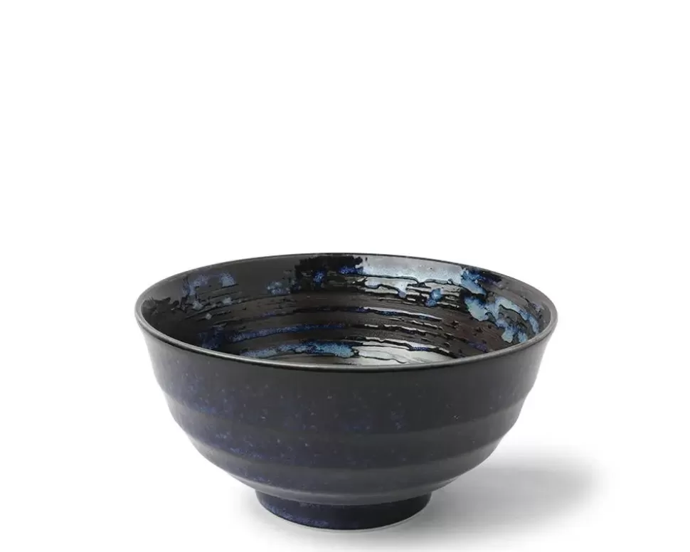 MIYA Company Medium Bowls^Blue Black Swirl 6.75" Noodle Bowl