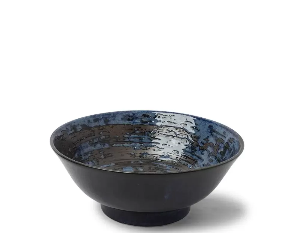 MIYA Company Serving Bowls & Plates^Blue Black Swirl 8.25" Bowl