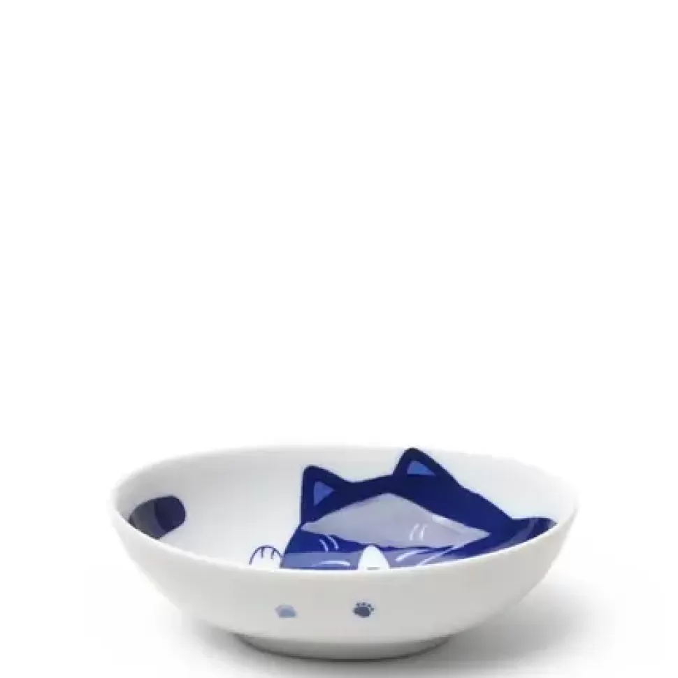 MIYA Company Bowls^Blue Cats 5" X 3.75" Oval Bowl