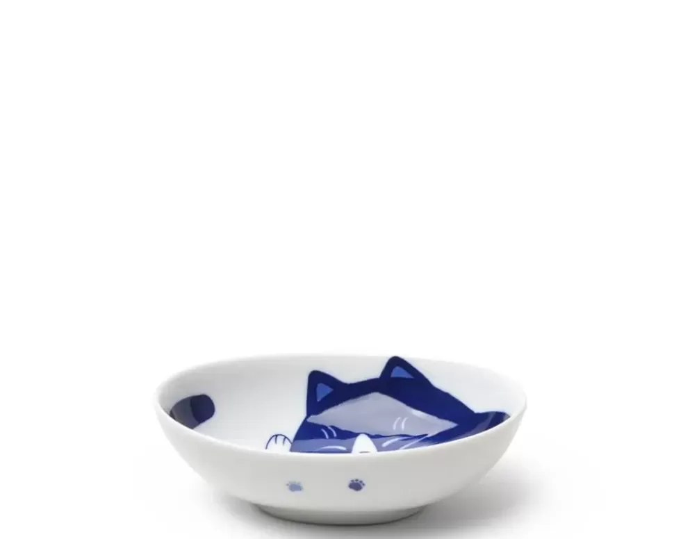 MIYA Company Bowls^Blue Cats 5" X 3.75" Oval Bowl