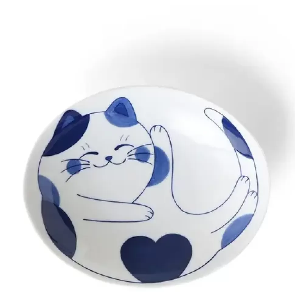 MIYA Company Bowls^Blue Cats 7.5" Oval Bowl