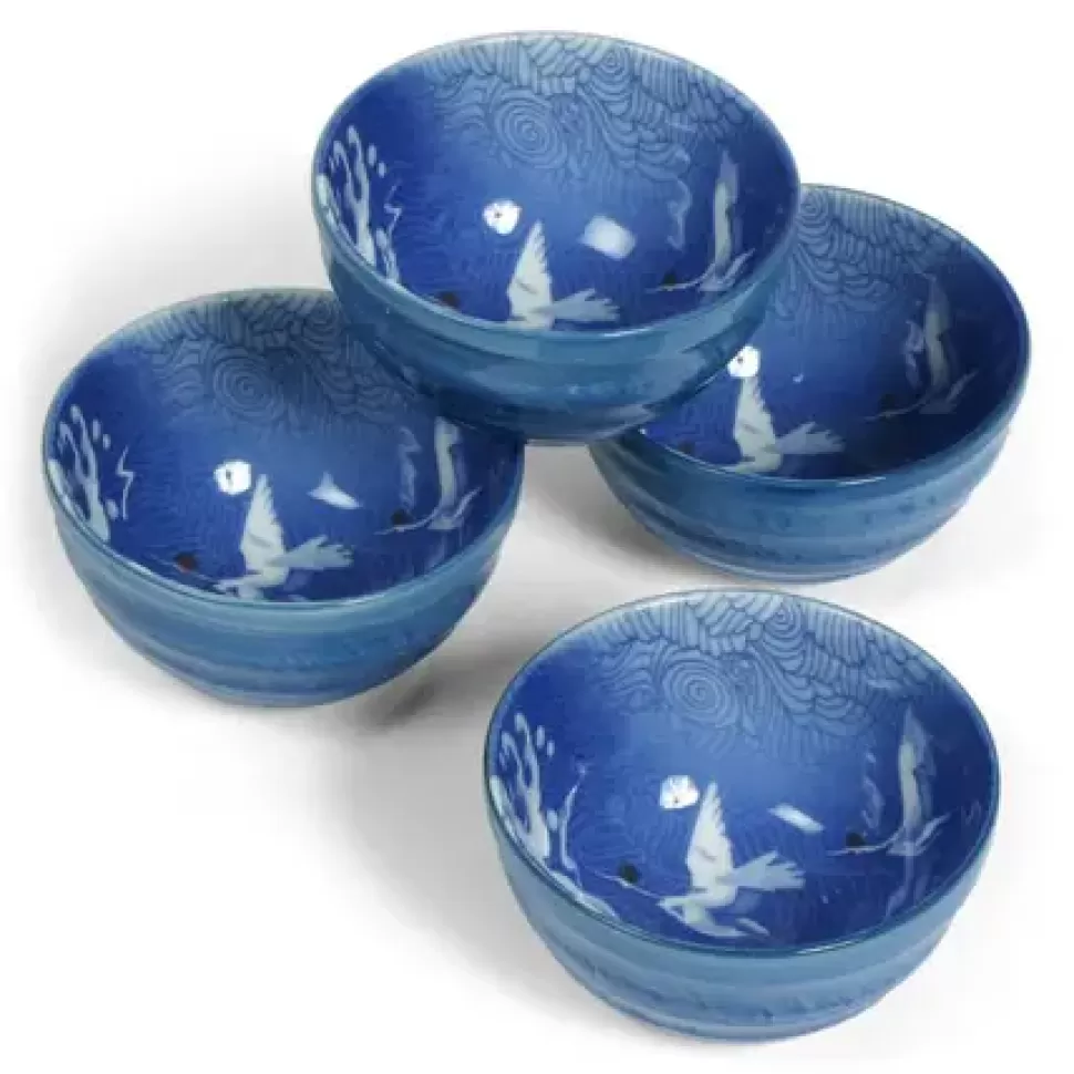 MIYA Company Bowl Sets^Blue Cranes 5.25" Bowl Set