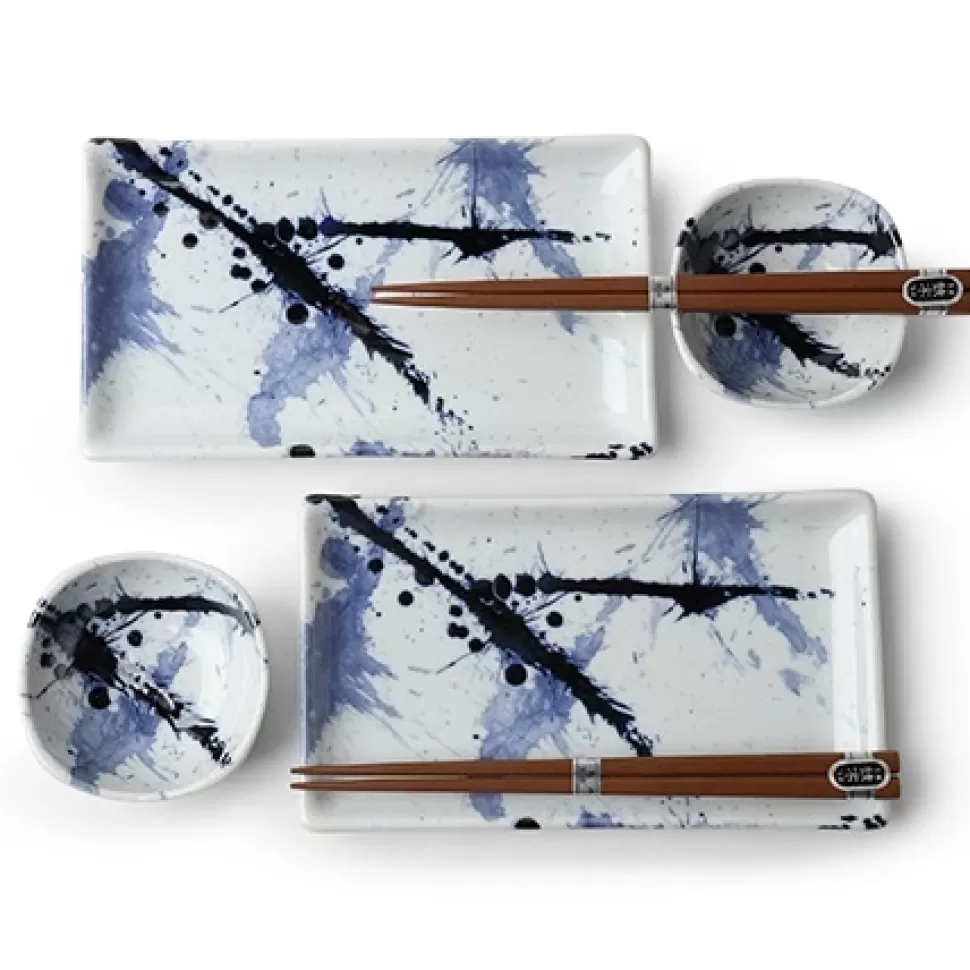 MIYA Company Plate Sets^Blue Sumi Sushi Set