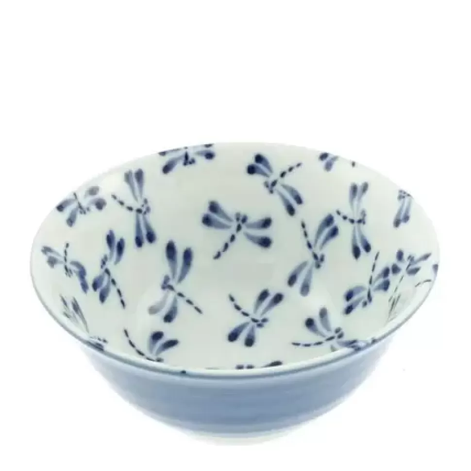 MIYA Company Medium Bowls^Bowl Blue & White Dragonfly 6"