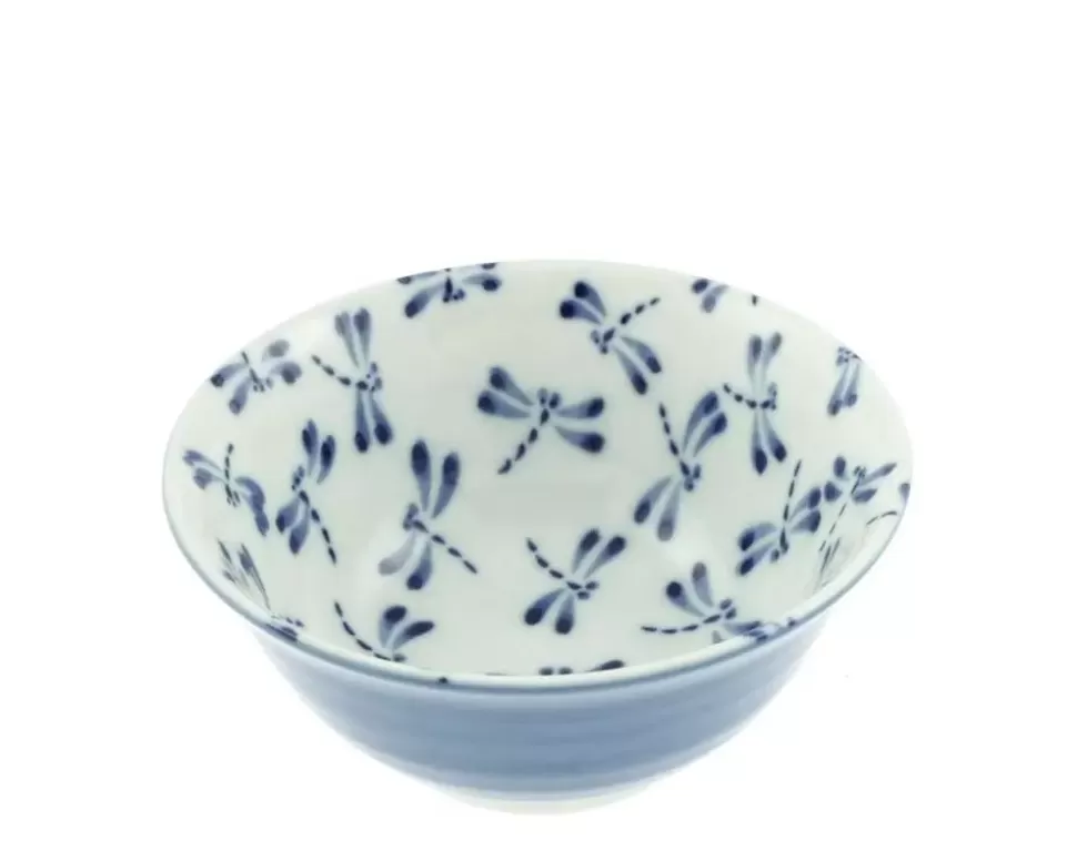 MIYA Company Medium Bowls^Bowl Blue & White Dragonfly 6"