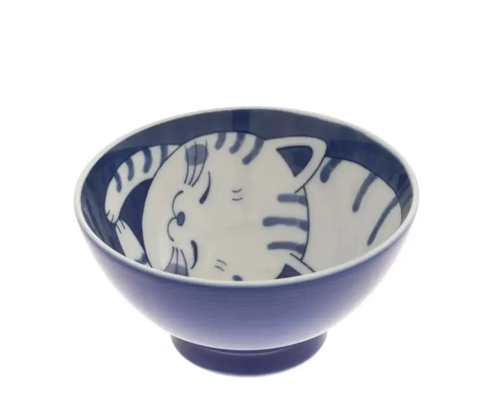 MIYA Company Bowls^Bowl Rice Cat Blue Tabby 4-5/8"