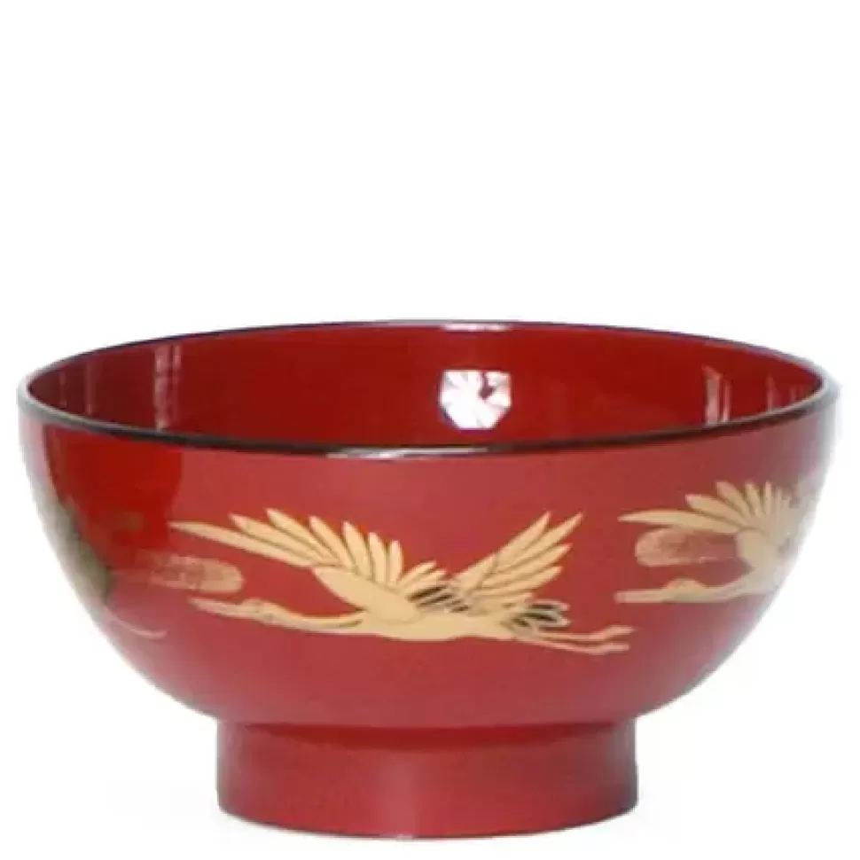 MIYA Company Specialty Service^Bowl Soup 4.5" Red Crane