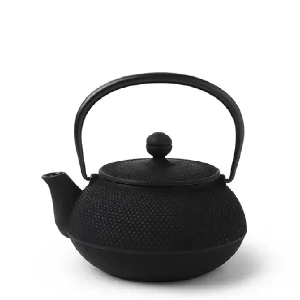 MIYA Company Teapots - Cast Iron^Cast Iron Teapot Black Hobnail 0.65L