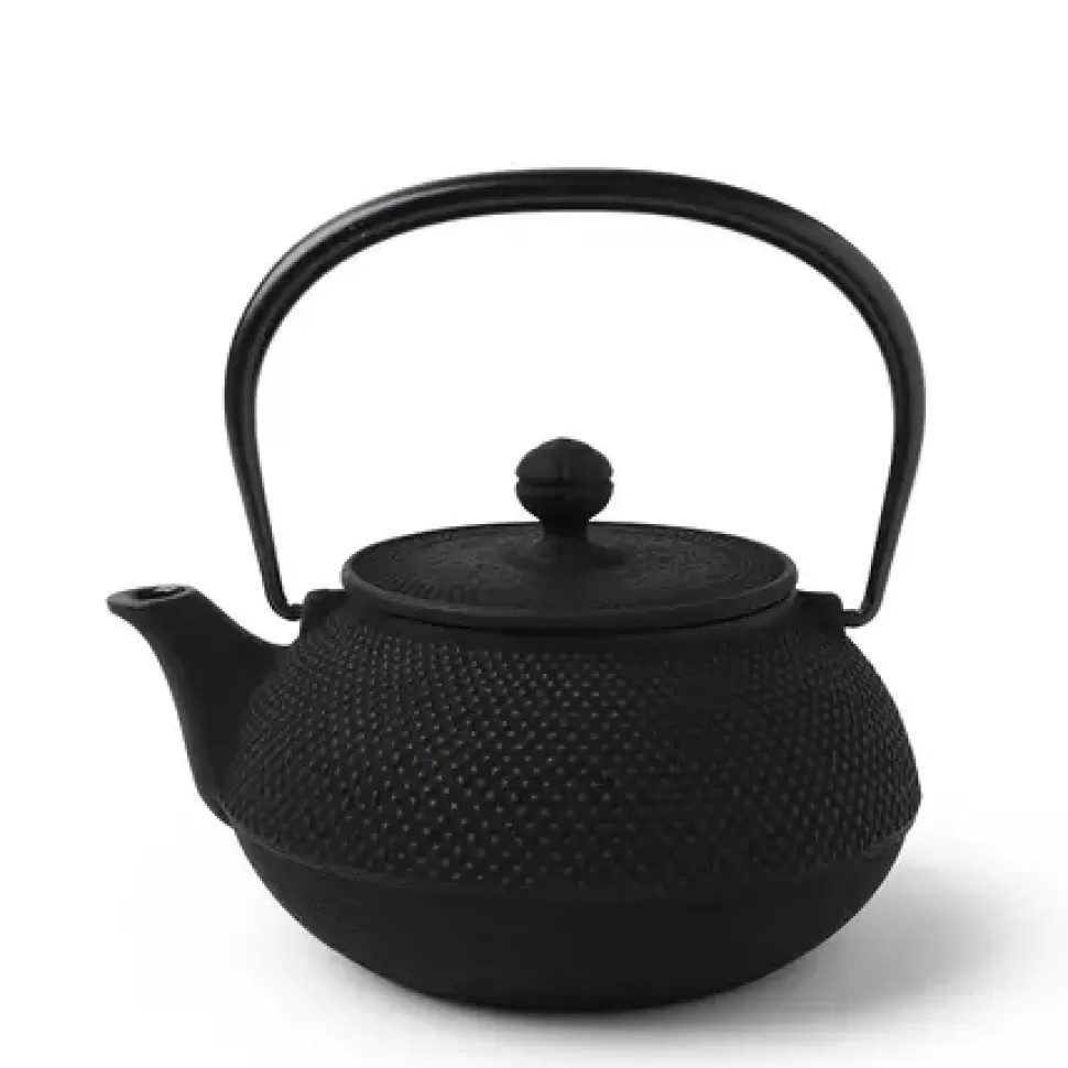 MIYA Company Teapots - Cast Iron^Cast Iron Teapot Black Hobnail 0.9L