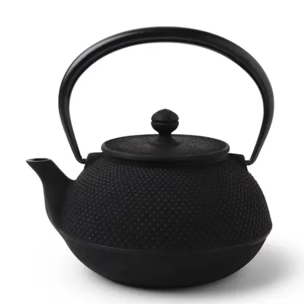 MIYA Company Teapots - Cast Iron^Cast Iron Teapot Black Hobnail 1.3L