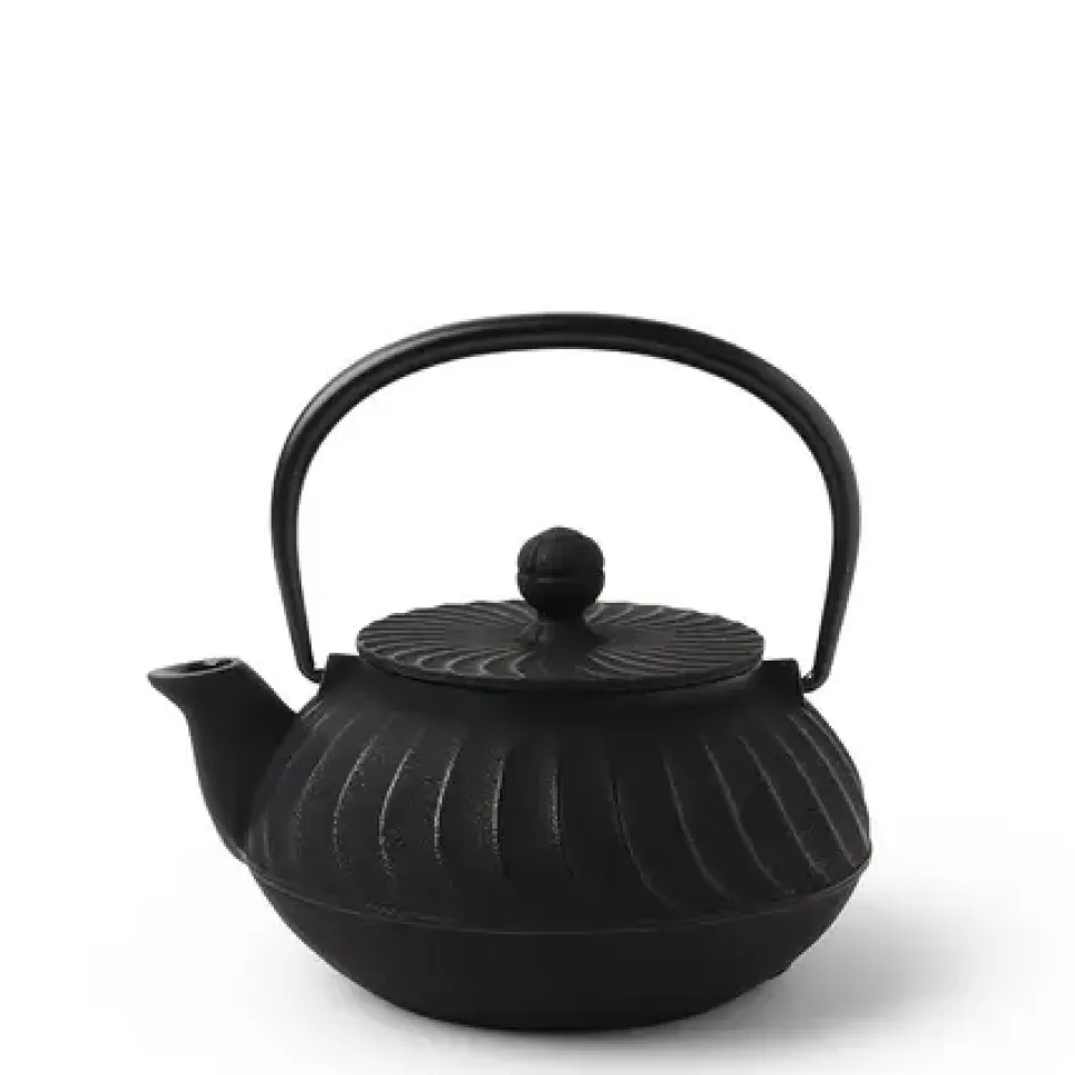 MIYA Company Teapots - Cast Iron^Cast Iron Teapot Black Wave 0.65L