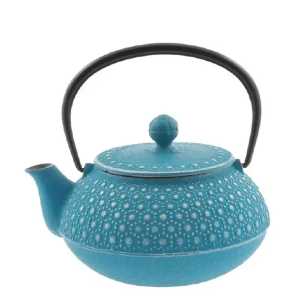 MIYA Company Teapots - Cast Iron^Cast Iron Teapot Turquoise Honeycomb 0.65L