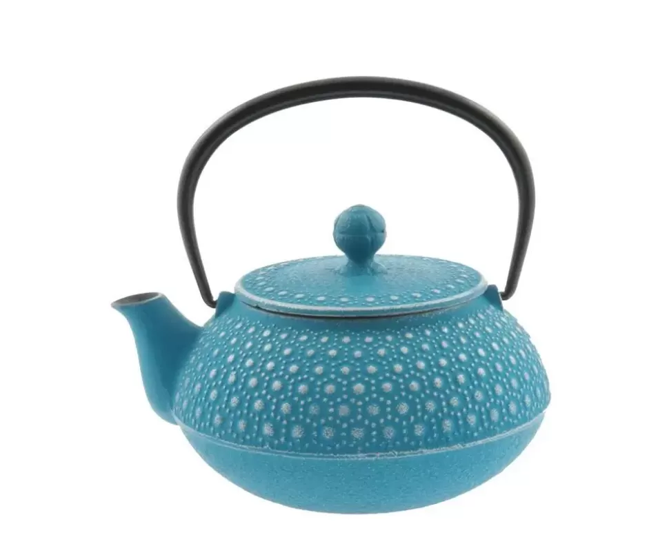 MIYA Company Teapots - Cast Iron^Cast Iron Teapot Turquoise Honeycomb 0.65L