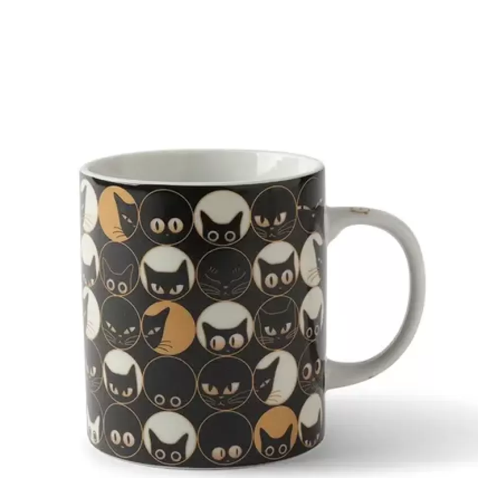 MIYA Company Cups/Mugs^Cat Eyes 8 Oz. Mug - Black