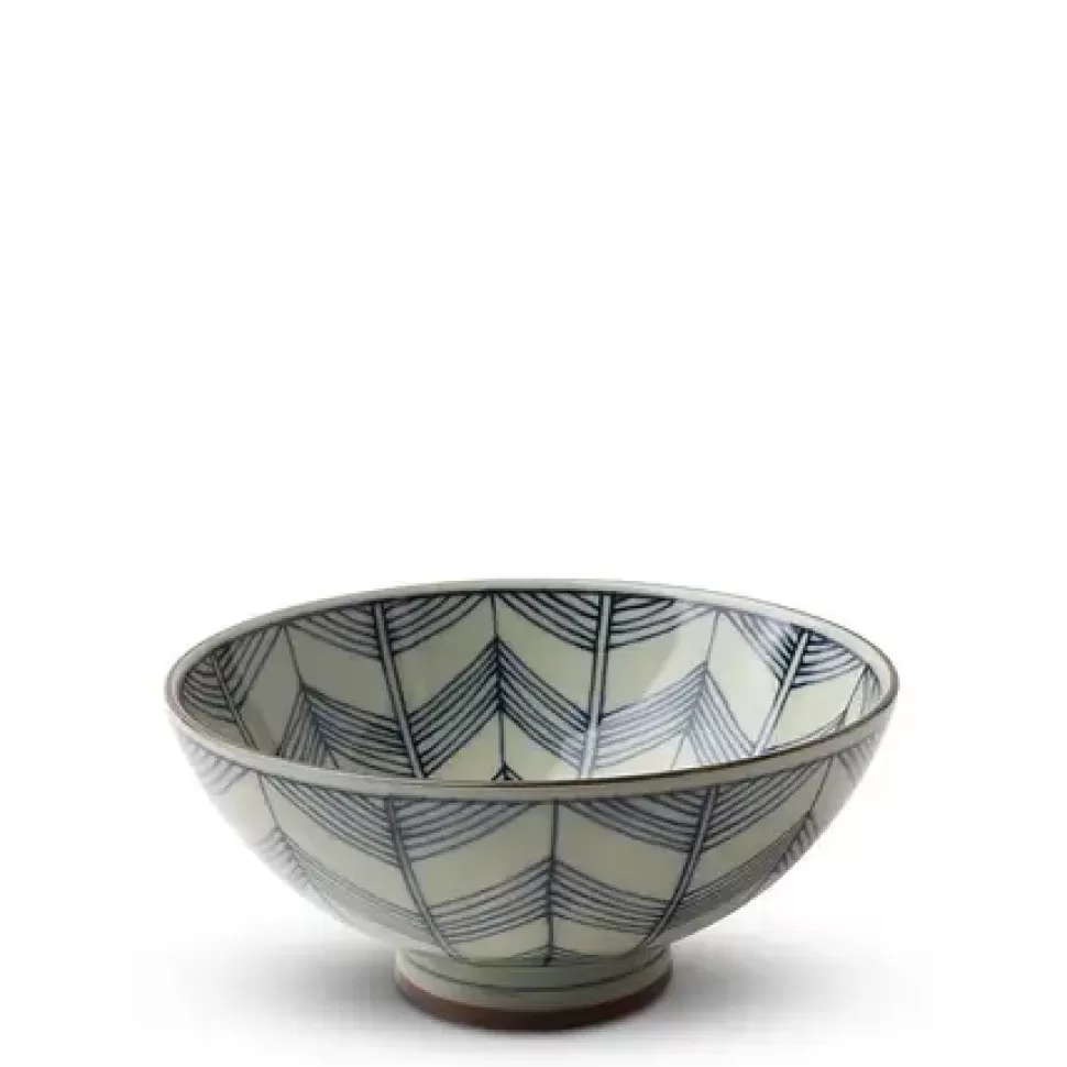 MIYA Company Rice Bowls^Celadon Chevron 5.5" Rice Bowl