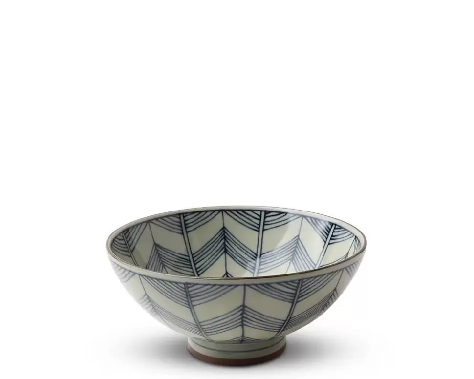 MIYA Company Rice Bowls^Celadon Chevron 5.5" Rice Bowl