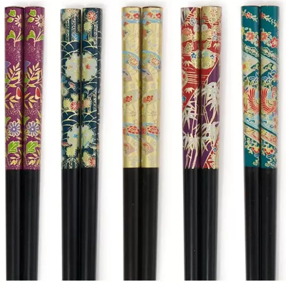 MIYA Company Lacquerware^Chopsticks Kimono Print