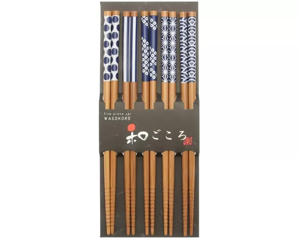 MIYA Company Chopsticks^Chopsticks Set Bamboo Waka Blue/White