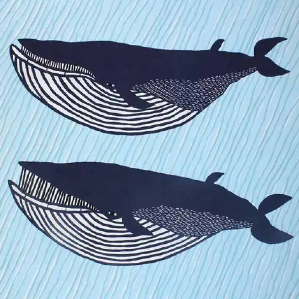 MIYA Company Furoshiki & Tenugui^Furoshiki Whales 41" Sq.