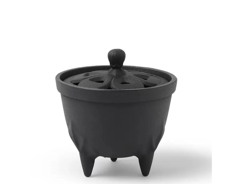 MIYA Company Incense^Incense Holder Cast Iron Black Flower Petal