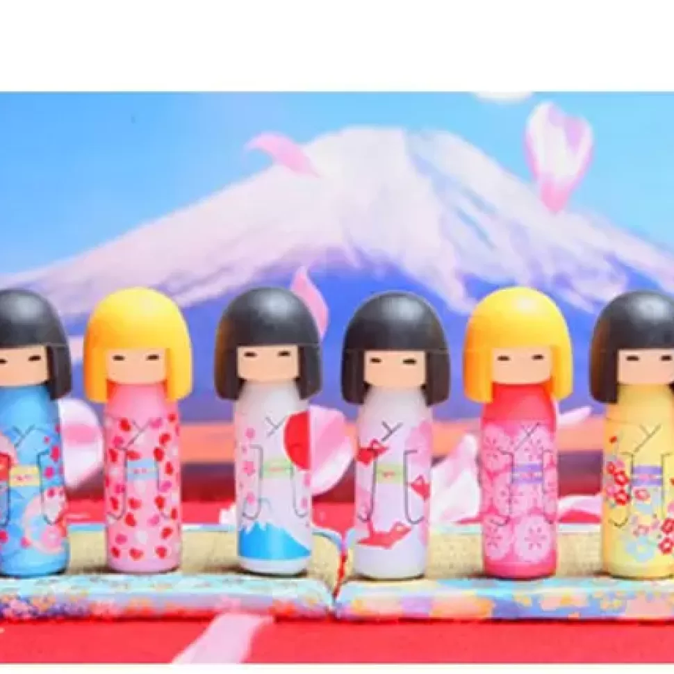 MIYA Company Figurines^Iwako Kokeshi Doll Erasers At Miya