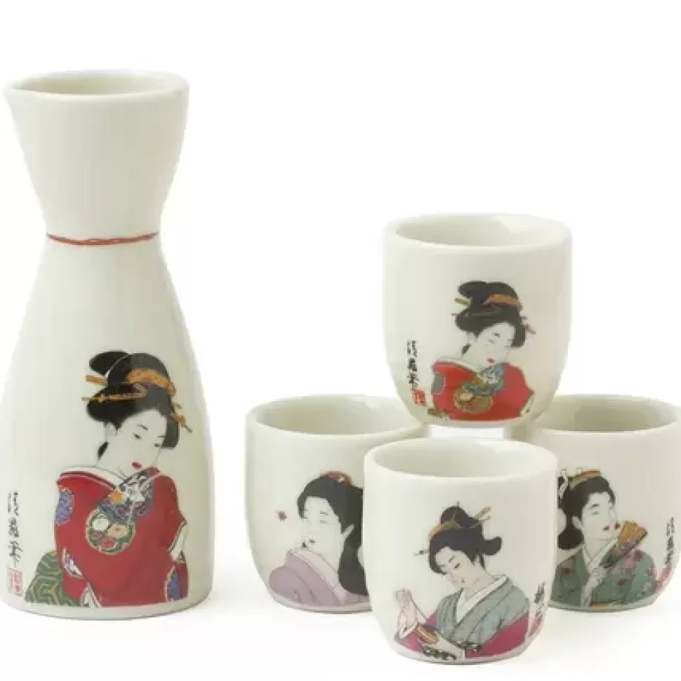 MIYA Company Sake Sets^Kimono Ladies Sake Set