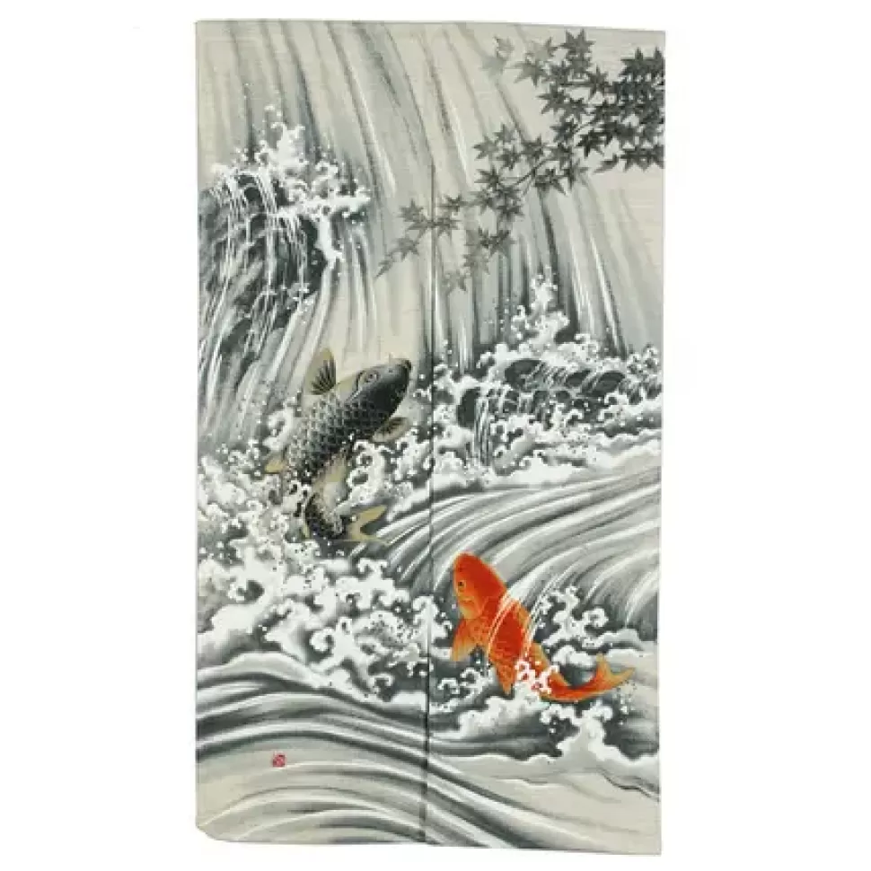 MIYA Company Fish^Koi Waterfall Noren