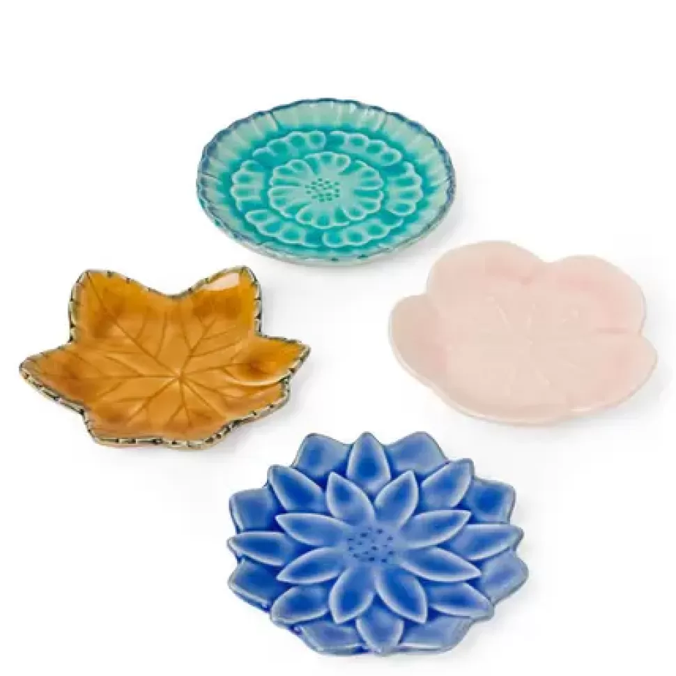 MIYA Company Plate Sets^Leaf & Flower 4.75" Plate Set