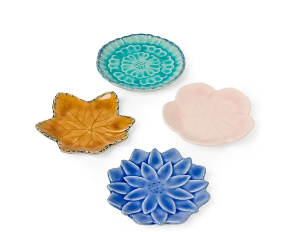 MIYA Company Plate Sets^Leaf & Flower 4.75" Plate Set