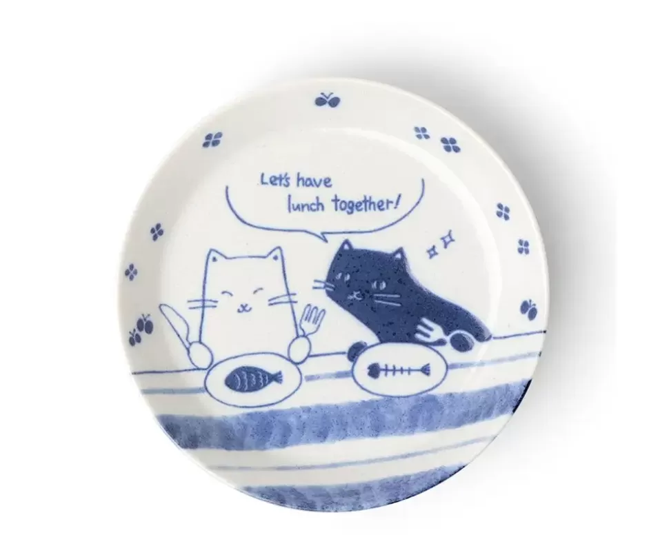 MIYA Company Plates^Lunch Date Cats 5-1/2" Plate