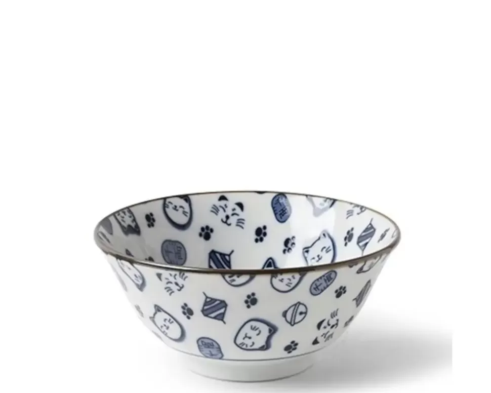 MIYA Company Bowls^Maneki Neko Blue 5.75" Bowl