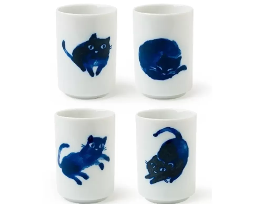 MIYA Company Cats^Midnight Blue Cat Cup Set