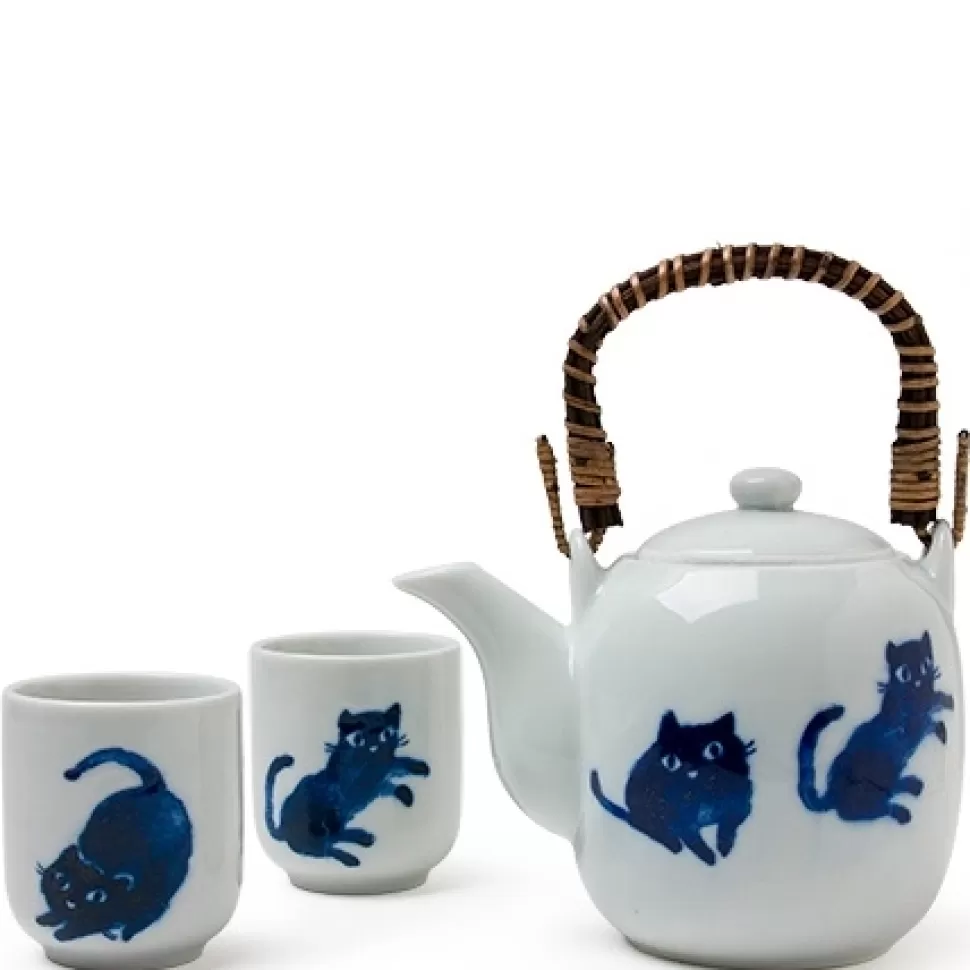 MIYA Company Cats^Midnight Blue Cat Tea Set