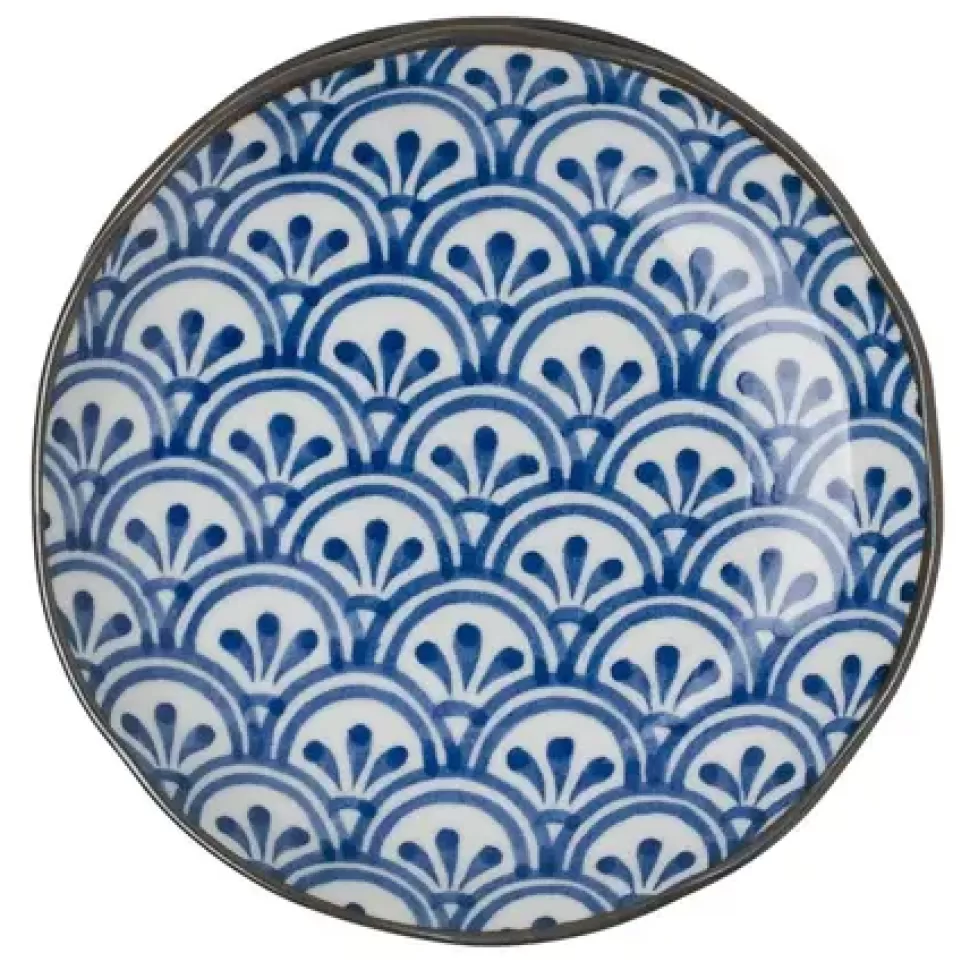 MIYA Company Medium Plates^Monyou 6.5" Hana Seigaiha Plate