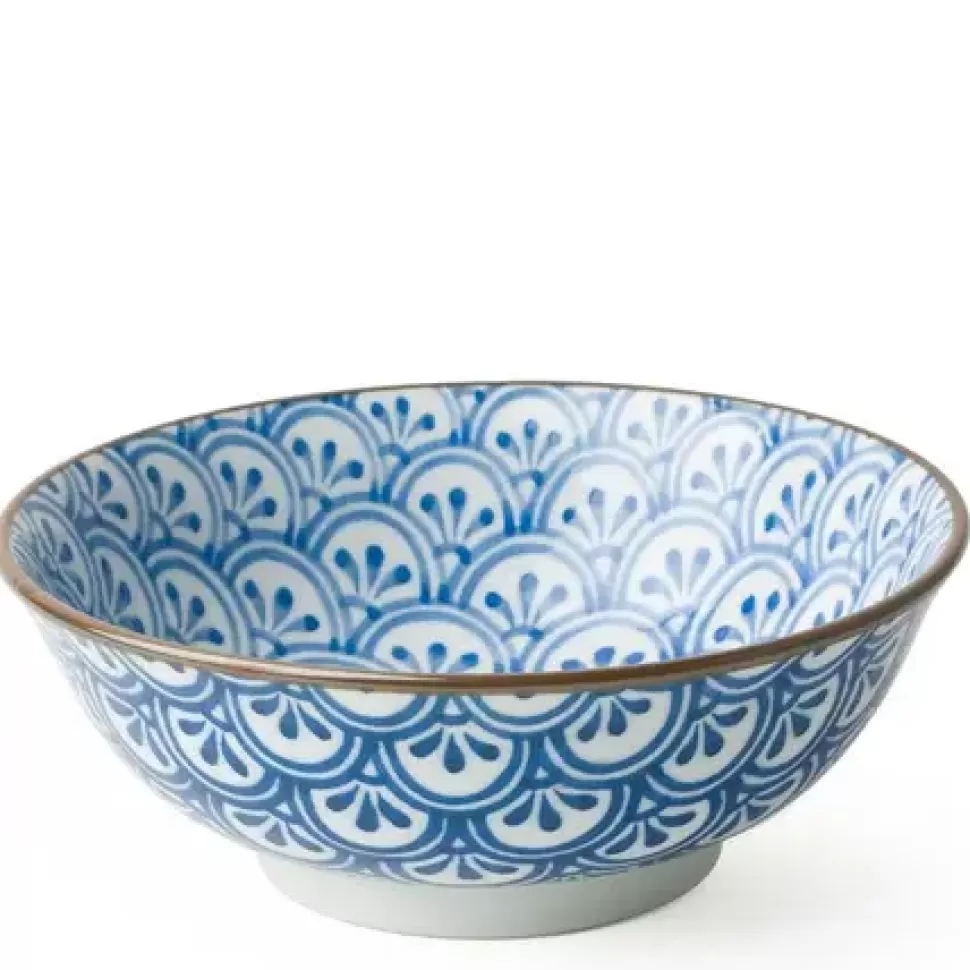 MIYA Company Ramen Bowls^Monyou 7.5" Hana-Seigaiha Bowl