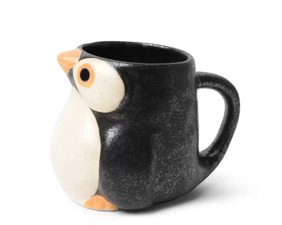 MIYA Company Cups/Mugs^Mug Penguin Orange/Black