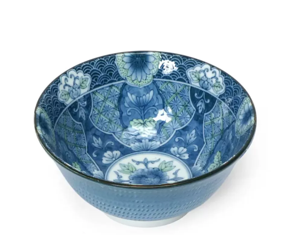 MIYA Company Blue & White 6" Bowls^Mums 6" Bowl