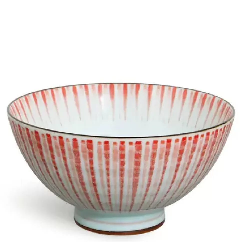 MIYA Company Rice Bowls^Red Tokusa 4.5" Rice Bowl