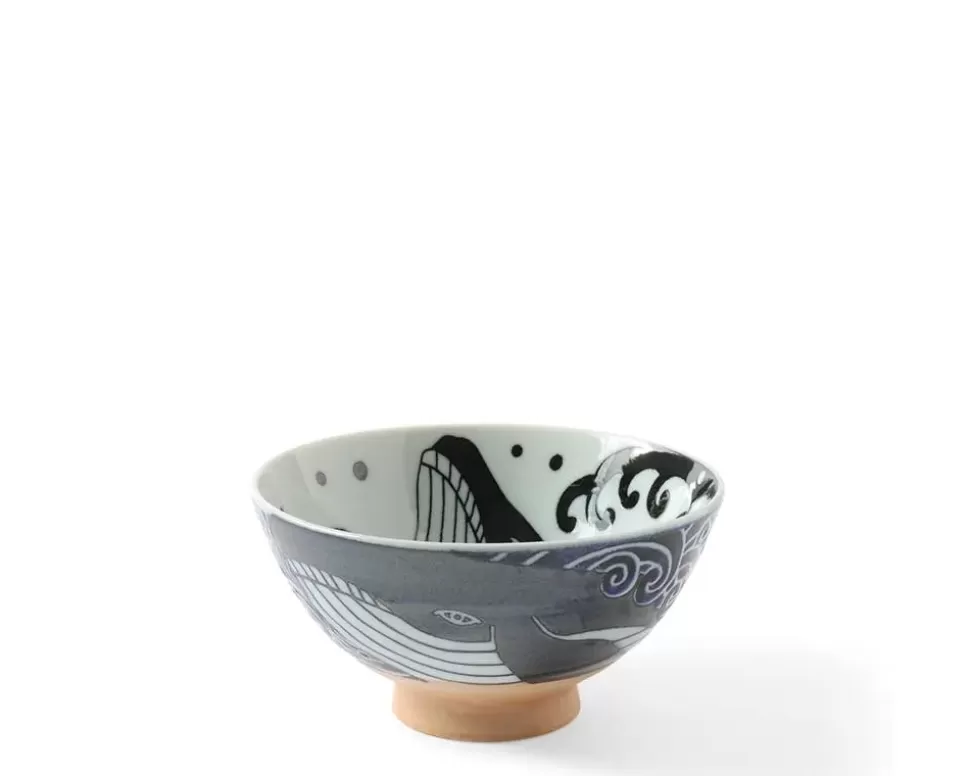 MIYA Company Bowls^Rice Bowl Blue Whale Waves