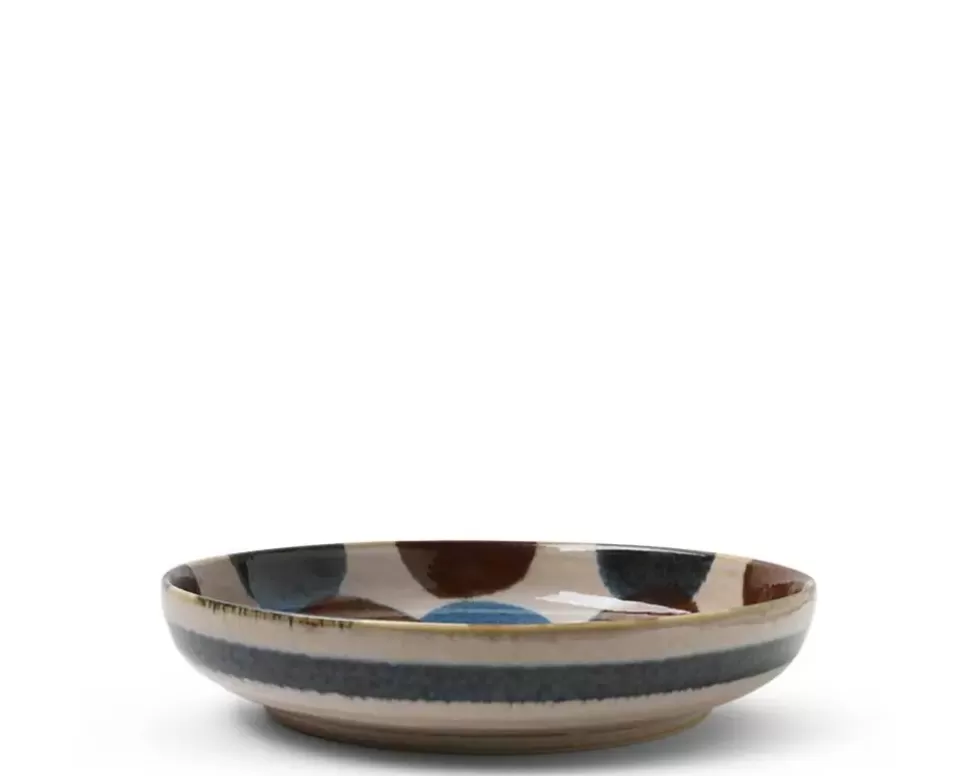 MIYA Company Shallow Bowls^Rustic Dots 7.75" Shallow Bowl